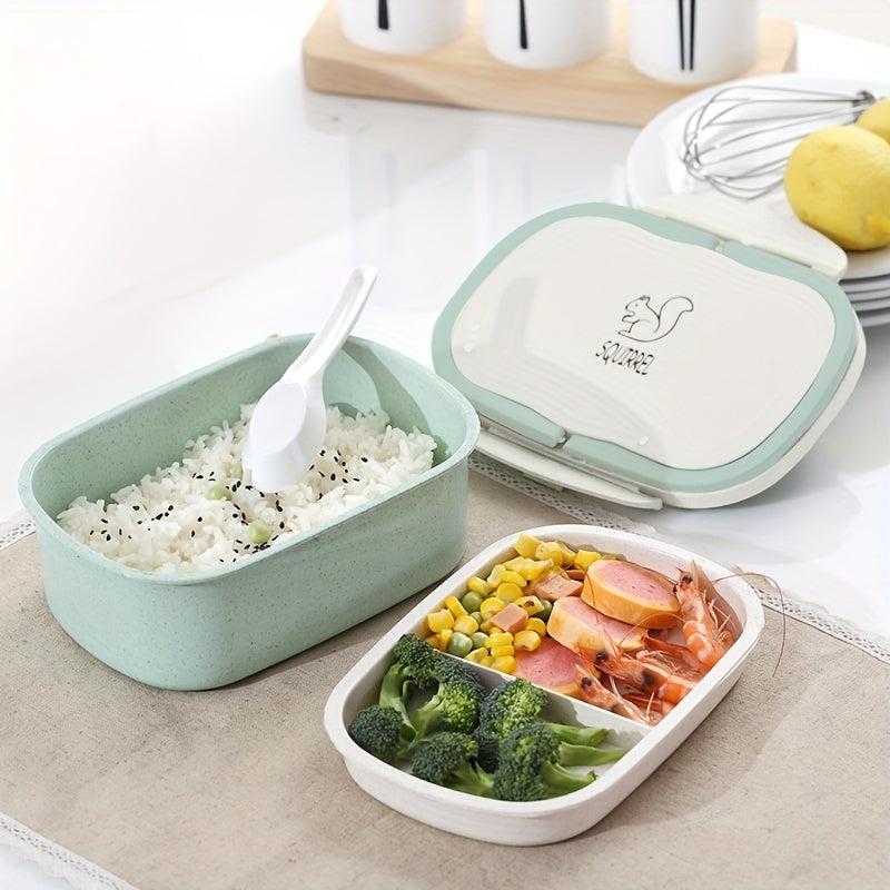 Portable Lunch Box with Compartment and Lid for Work Microwave Bento Box