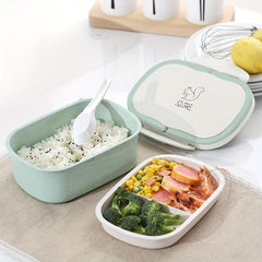 Portable Lunch Box with Compartment and Lid for Work Microwave Bento Box