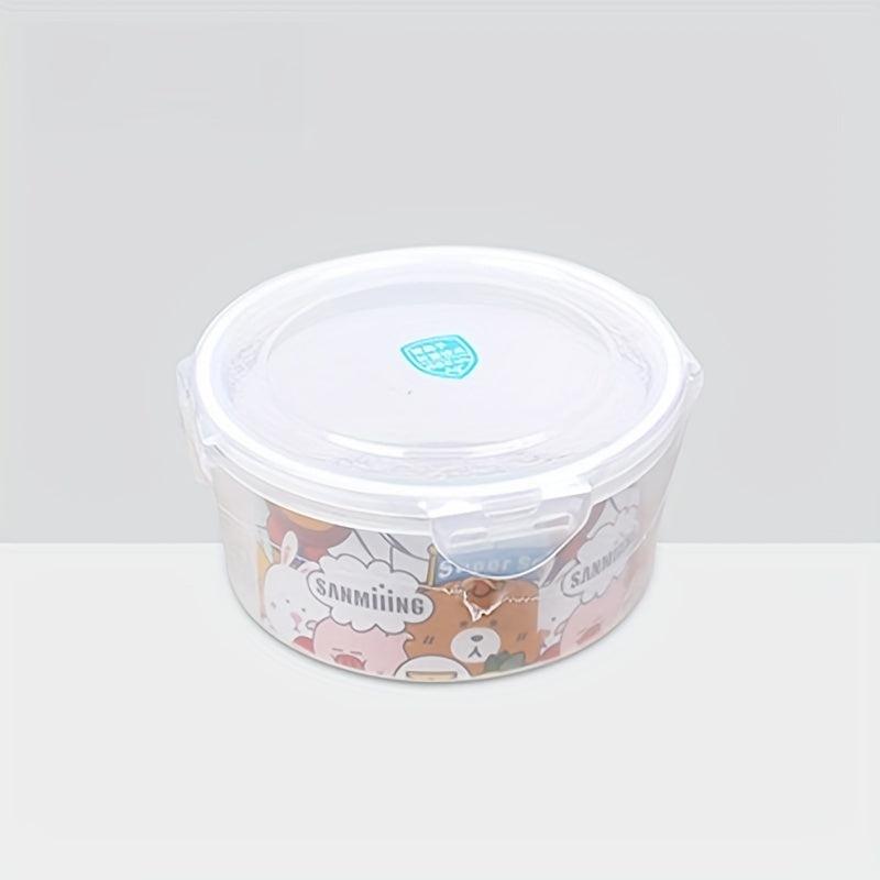 1pc Glass Crisper Box Round Antibacterial Borosilicate Glass Container