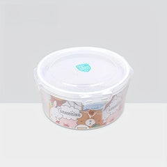 1pc Glass Crisper Box Round Antibacterial Borosilicate Glass Container