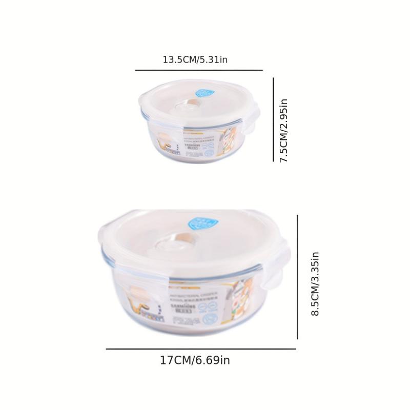 1pc Glass Crisper Box Round Antibacterial Borosilicate Glass Container