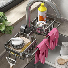Aluminum Kitchen Faucet Sponge Holder Drain Rack