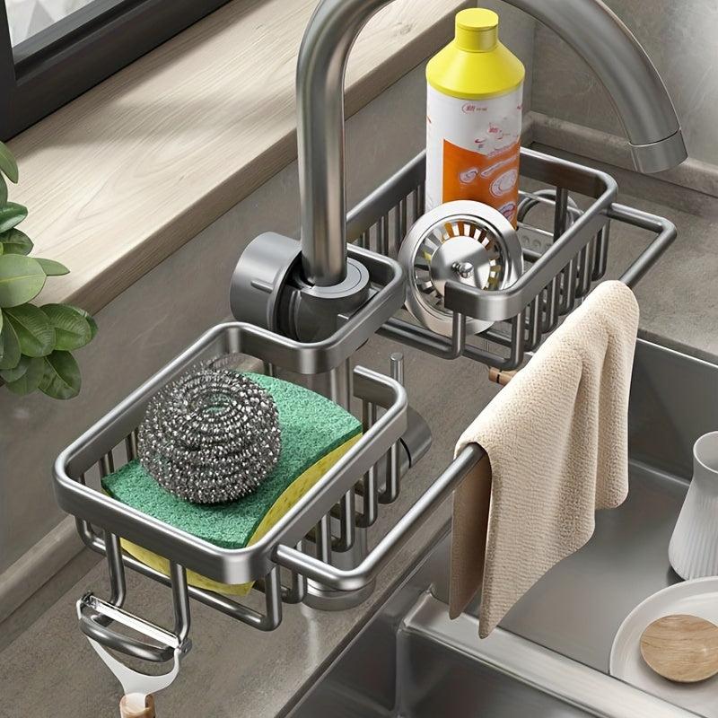 Aluminum Kitchen Faucet Sponge Holder Drain Rack