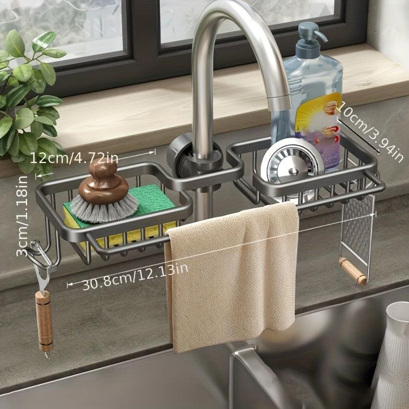 Aluminum Kitchen Faucet Sponge Holder Drain Rack