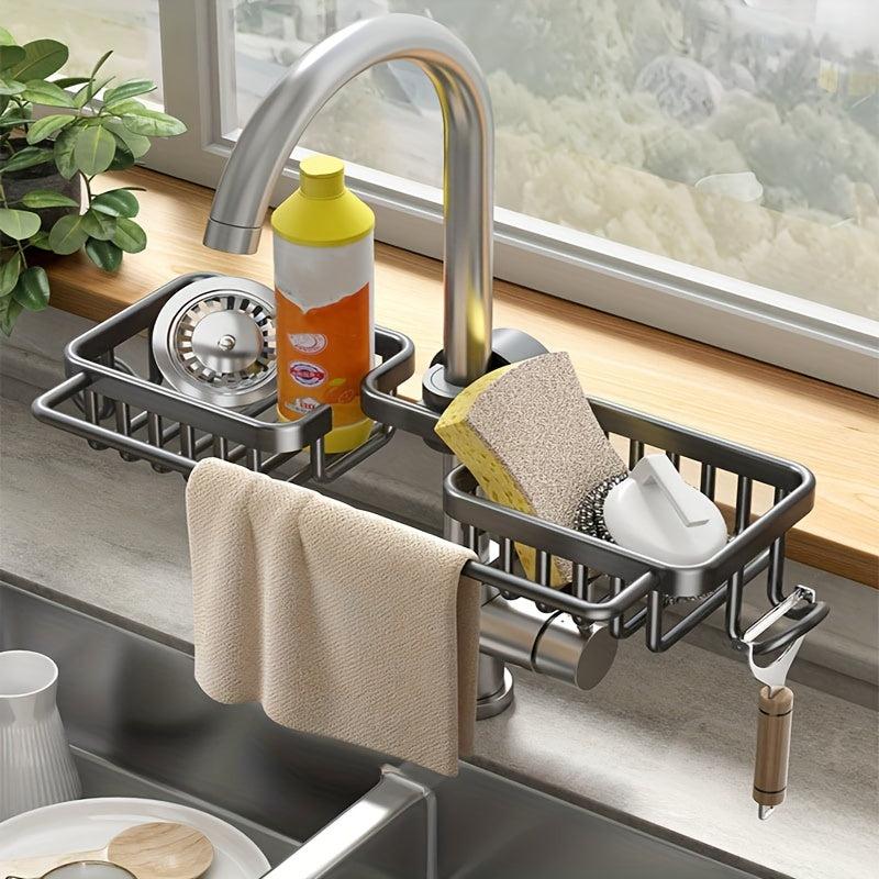 Aluminum Kitchen Faucet Sponge Holder Drain Rack