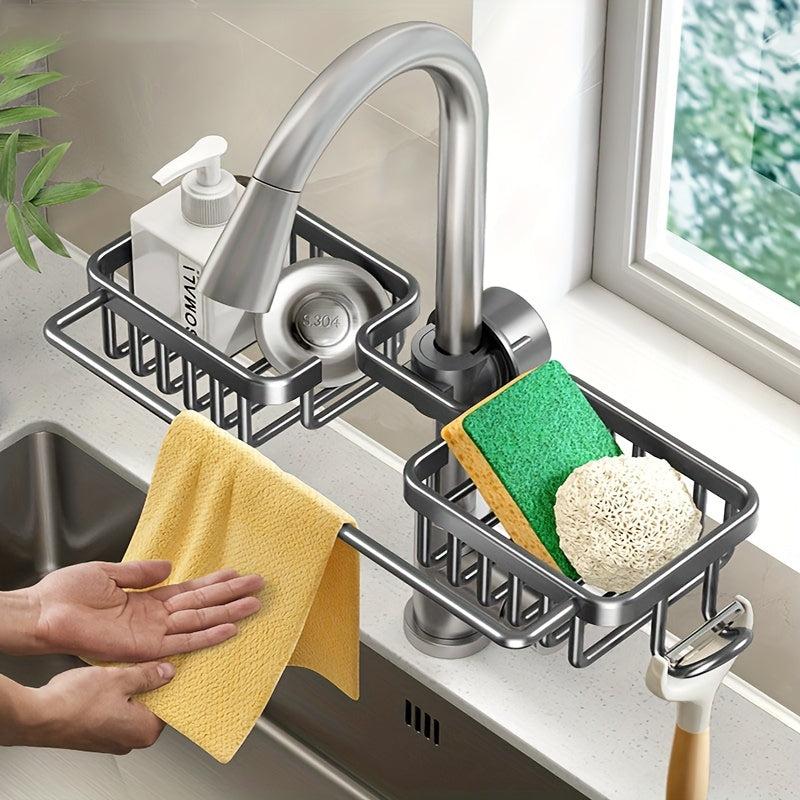 Aluminum Kitchen Faucet Sponge Holder Drain Rack