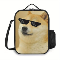 Funny Sunglasses Dog Surf Dinosaur Lunch Bag Reusable Tote Lunch Bag
