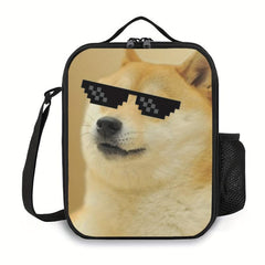 Funny Sunglasses Dog Surf Dinosaur Lunch Bag Reusable Tote Lunch Bag