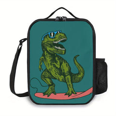 Funny Sunglasses Dog Surf Dinosaur Lunch Bag Reusable Tote Lunch Bag