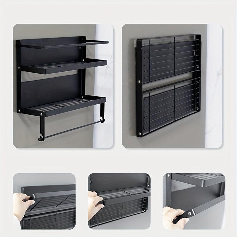 Foldable Magnetic Seasoning Rack with Rolling Machine