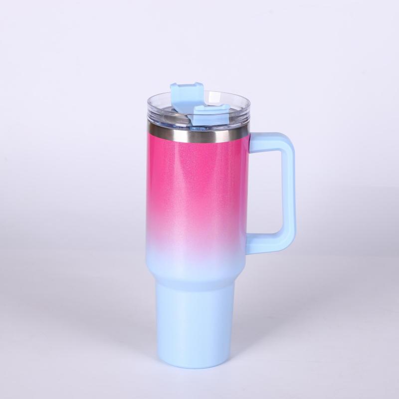 40oz Double Layer Insulated Vacuum Cup with Handle - Stainless Steel