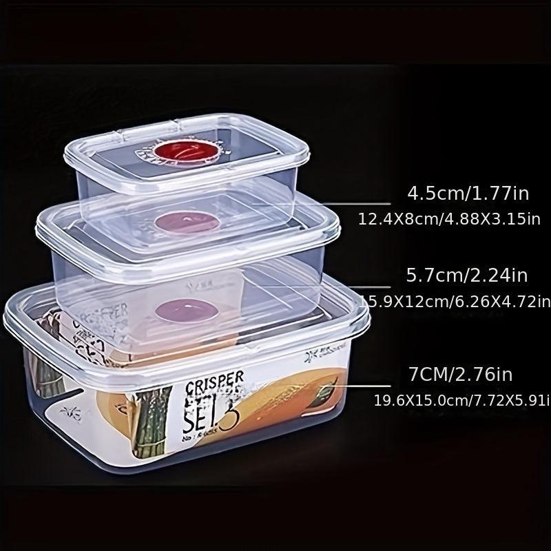 Plastic Crisper Boxes Set: Fresh Keeping Box for Fridge, Fruit Vegetable Crisper
