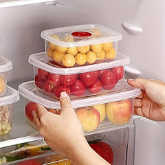 Plastic Crisper Boxes Set: Fresh Keeping Box for Fridge, Fruit Vegetable Crisper