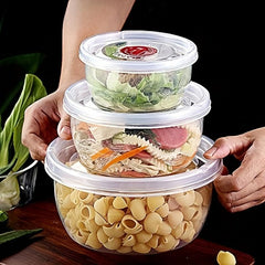 Plastic Crisper Boxes Set: Fresh Keeping Box for Fridge, Fruit Vegetable Crisper