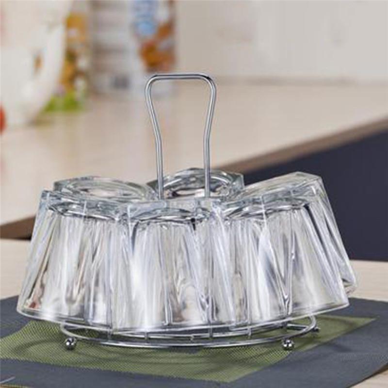 Metal Glass Cup Storage Rack Mug Rack Draining Holder Stand