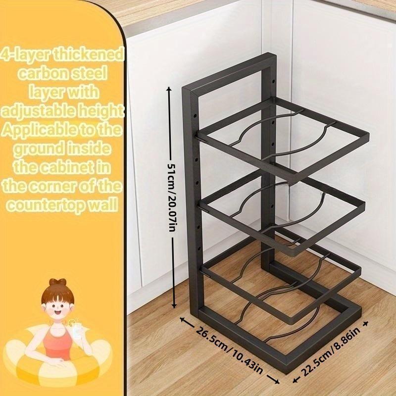 Stainless Steel Pot Holder Storage Rack Under Sink Layered Pot Pan L