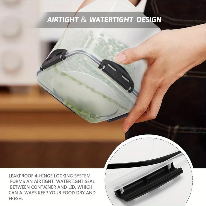 4pcs Large Capacity Airtight Food Storage Containers for Pantry Organization