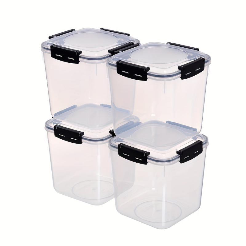 4pcs Large Capacity Airtight Food Storage Containers for Pantry Organization