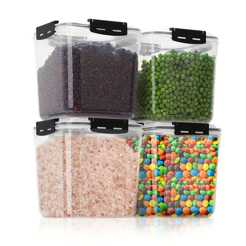 4pcs Large Capacity Airtight Food Storage Containers for Pantry Organization