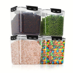 4pcs Large Capacity Airtight Food Storage Containers for Pantry Organization