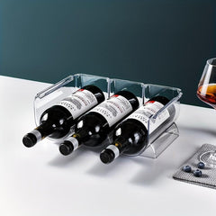 Stackable Transparent Pet Wine Rack For Kitchen And Pantry