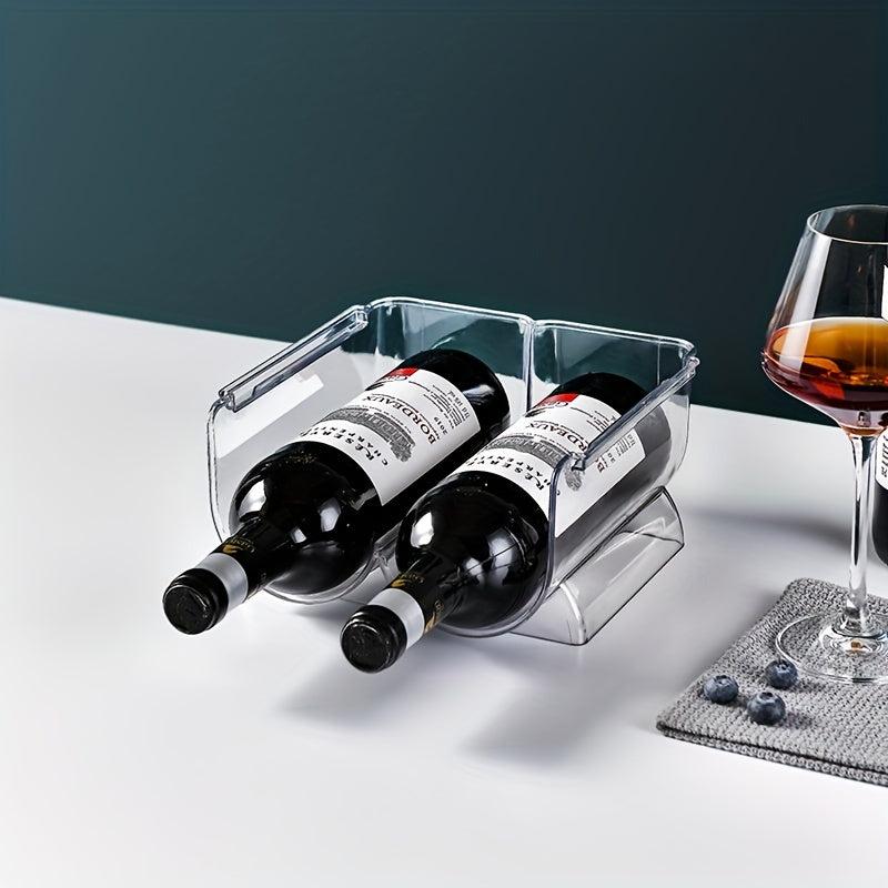 Stackable Transparent Pet Wine Rack For Kitchen And Pantry