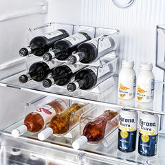 Stackable Transparent Pet Wine Rack For Kitchen And Pantry