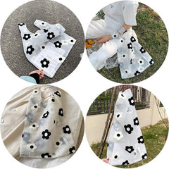 Embroidered Organza Jelly Tote Shopping Bag Daisy Fruit Bag Shoulder Bags