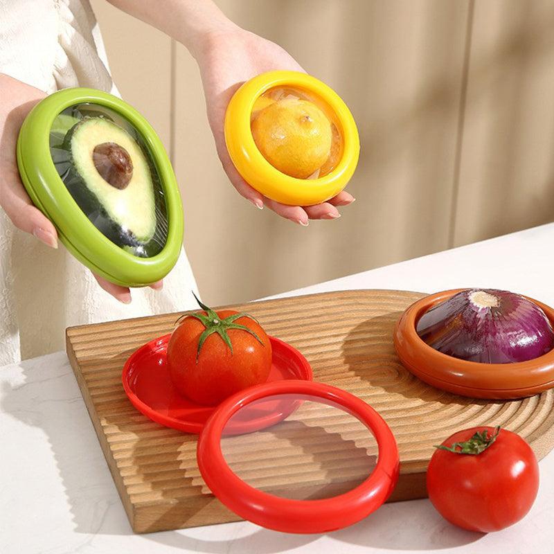4pcs Avocado Preservation Box Lid Food Crisper Fruit Keeper Storage
