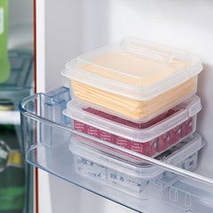 2pcs Clear Storage Box Flip Cover Refrigerator Sliced Cheese Container
