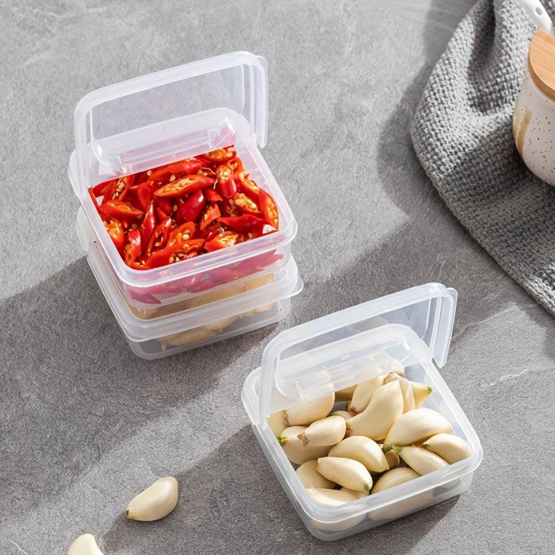 2pcs Clear Storage Box Flip Cover Refrigerator Sliced Cheese Container