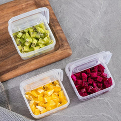 2pcs Clear Storage Box Flip Cover Refrigerator Sliced Cheese Container