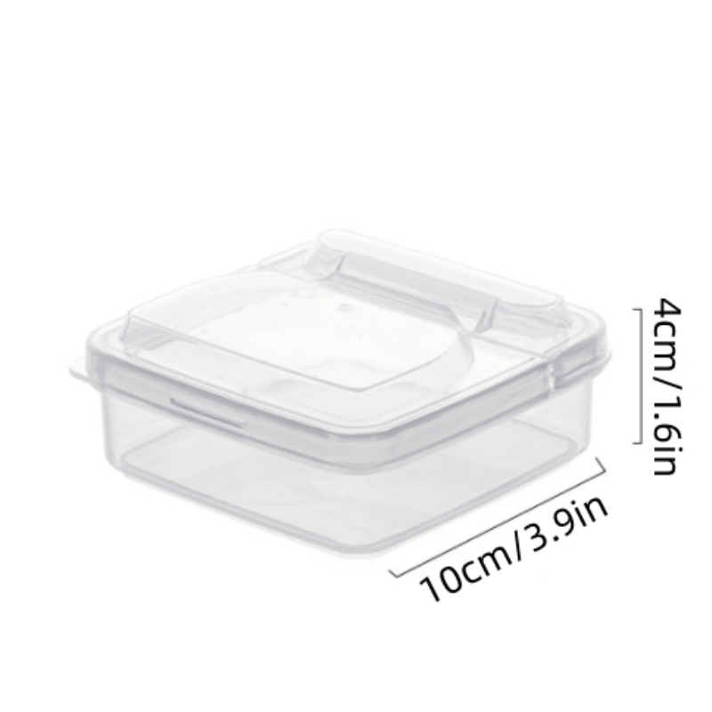2pcs Clear Storage Box Flip Cover Refrigerator Sliced Cheese Container