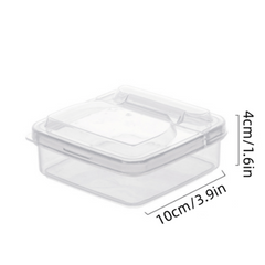2pcs Clear Storage Box Flip Cover Refrigerator Sliced Cheese Container