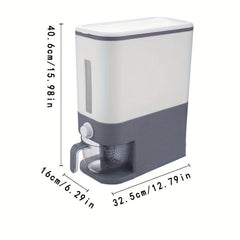 Large Capacity Rice Bucket w/ Measuring Cup - Airtight Storage Container