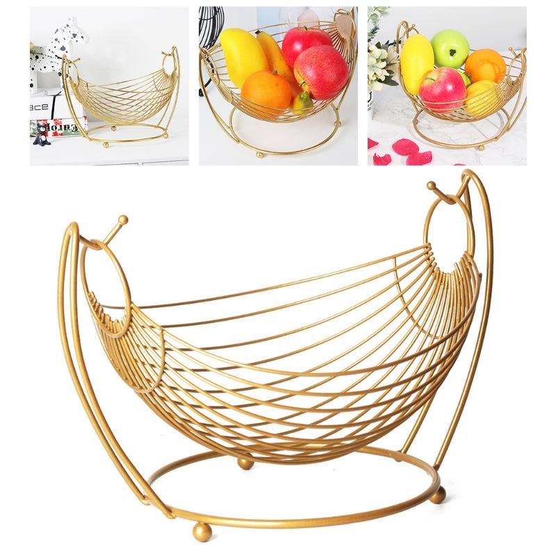 Boho Style Hammock Fruit Basket Woven Iron Wire