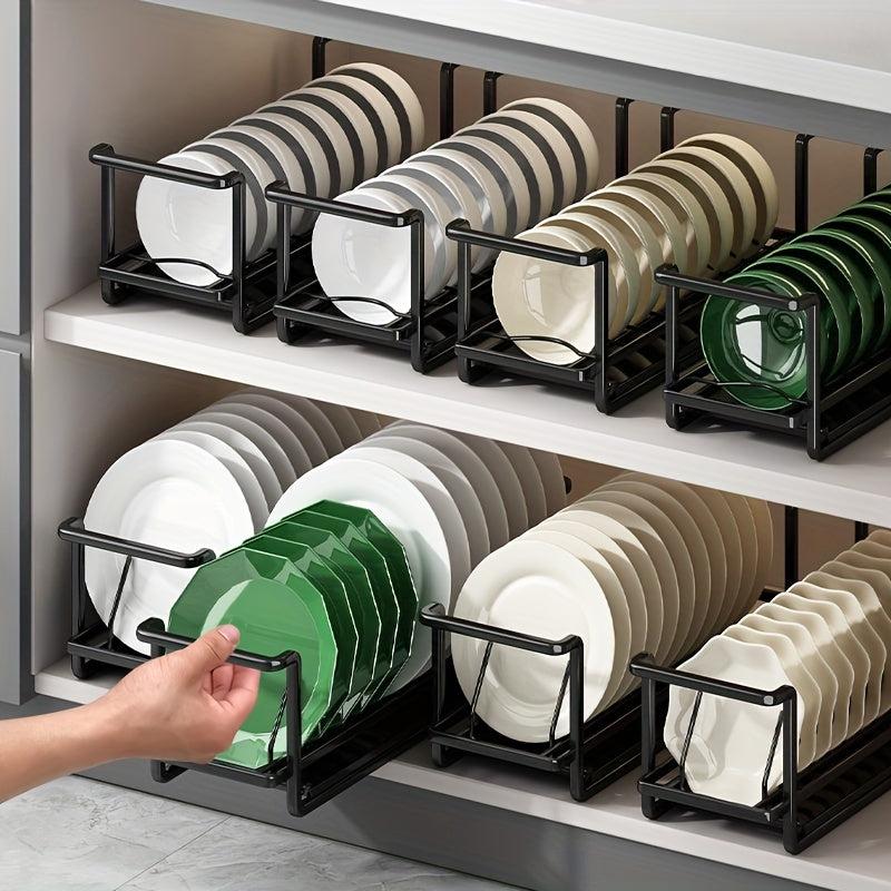 1pc Dish Rack With Drip Tray Minimalist Plate Drain Storage Organizer