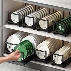 1pc Dish Rack With Drip Tray Minimalist Plate Drain Storage Organizer