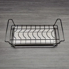 1pc Dish Rack With Drip Tray Minimalist Plate Drain Storage Organizer