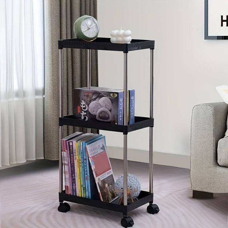 1pc Layer Storage Rack with Wheels Large Capacity Vegetable and Fruit Basket