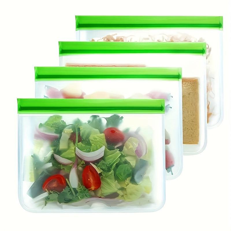 9pcs Reusable Silicone Food Storage Pouch Zipper Bag Leak Proof BPA Self Sealing