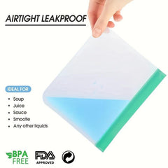 9pcs Reusable Silicone Food Storage Pouch Zipper Bag Leak Proof BPA Self Sealing