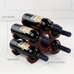 Wood Wine Storage Rack For Countertop - Holds 5 Bottles