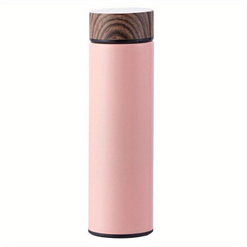 500ml Vacuum Flask Wood Lid Leakproof Thermal Bottle