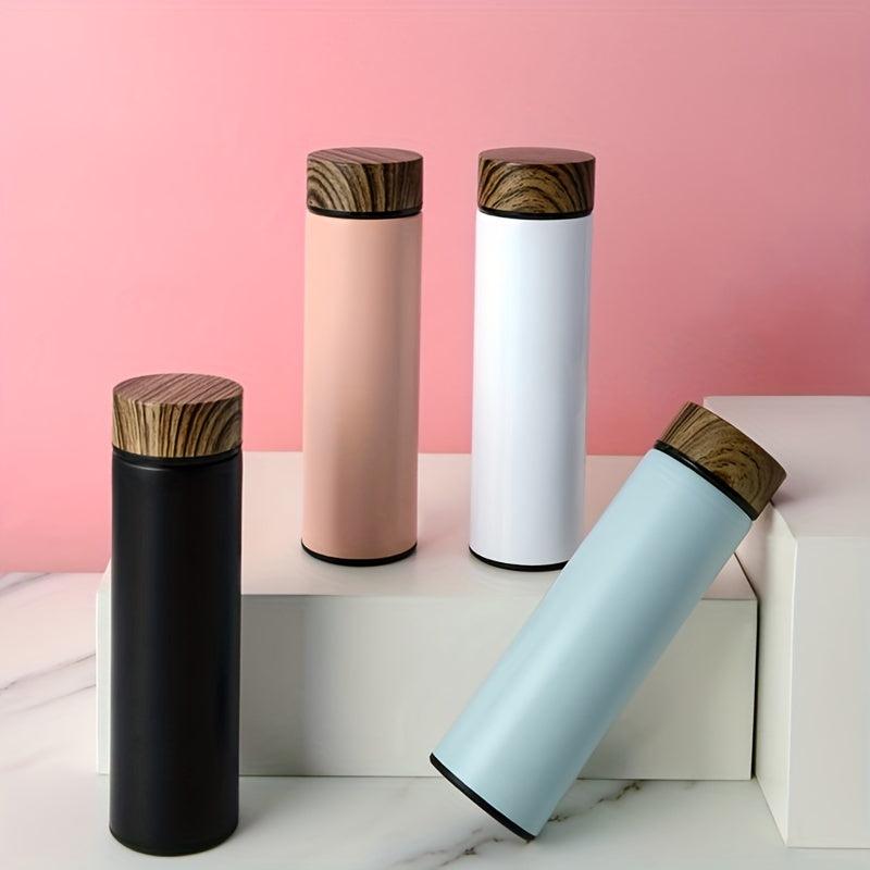 500ml Vacuum Flask Wood Lid Leakproof Thermal Bottle