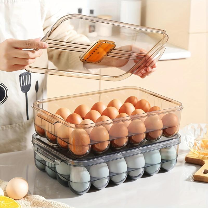 Reusable Egg Storage Box Leak Proof Flip Top Lid Hand Wash