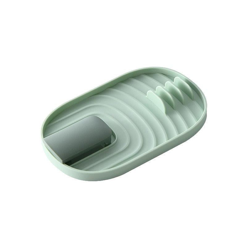 Pot Lid Shovel Storage Rack Chopping Board Holder with Drain Tray