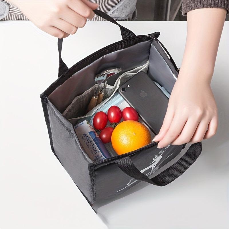 Cat Printed Lunch Bag Aluminum Foil Thickened Large Insulated Portable Bento Bag