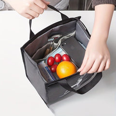 Cat Printed Lunch Bag Aluminum Foil Thickened Large Insulated Portable Bento Bag