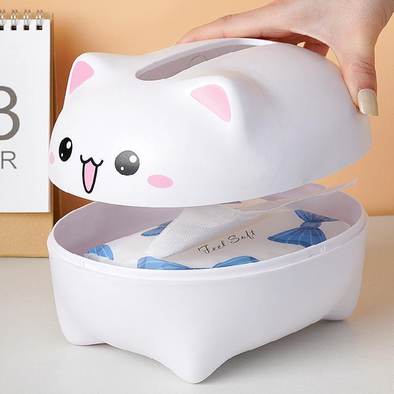 Cat Tissue Box Bathroom Countertop Paper Storage Kitchen Accessories